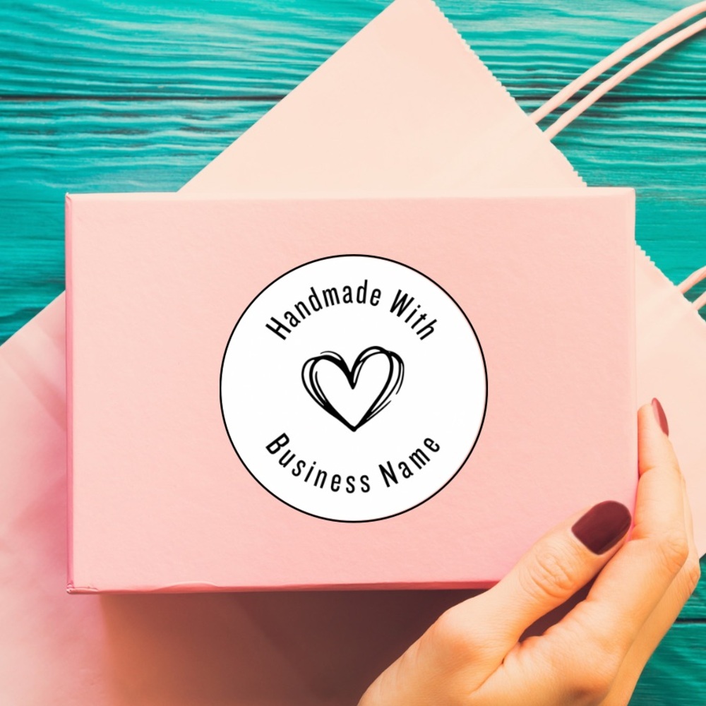 100 Personalized Handmade With Love Stickers